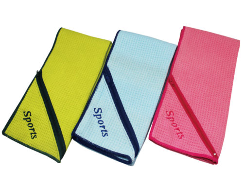 Small Size Microfiber Diamond Sports Towel With Pocket